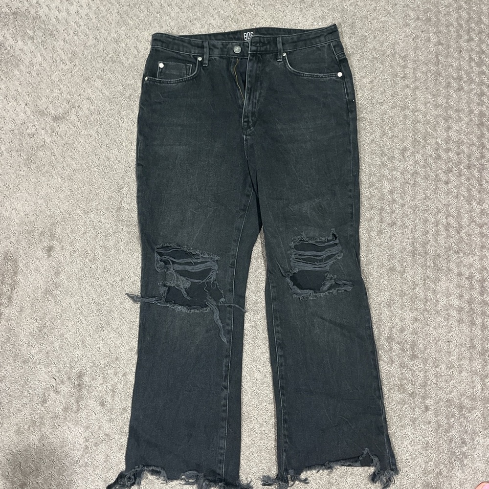 Urban Outfitters High Rise Black Ripped Jeans